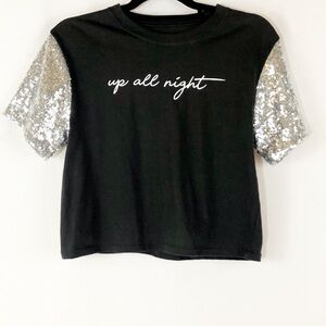 Mighty Fine "Up All‎ Night" Crop Top